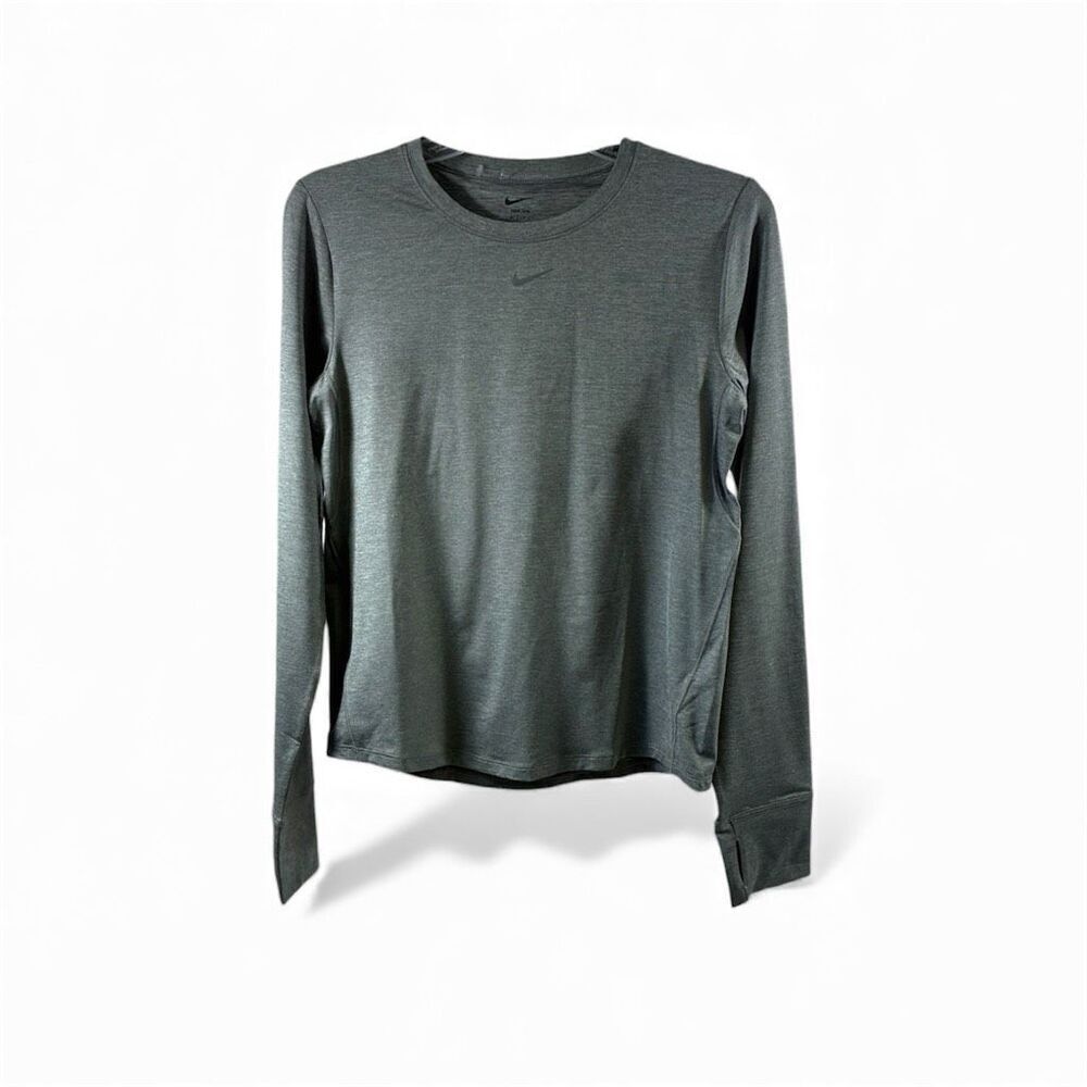 Nike NWT One Dri Fit Long Sleeve Crop in Gray Top Size XS